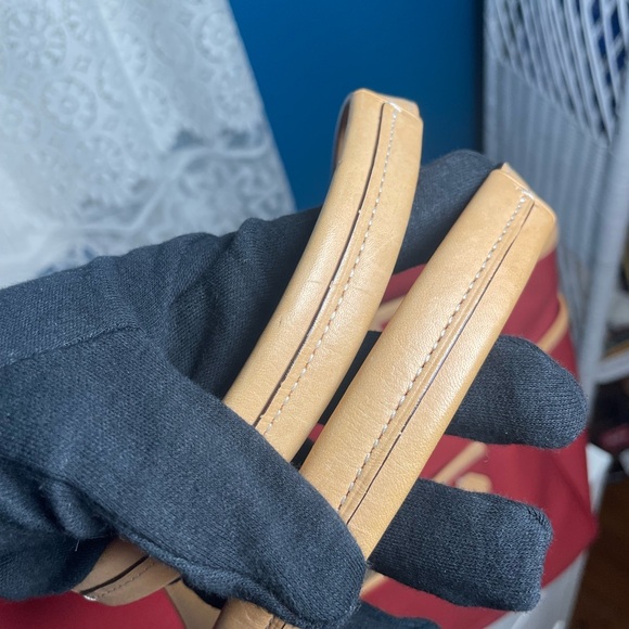 Coach Hamptons Red Canvas Vacchetta Tan Leather Trim/ Tote or Baby Tote - Picture 12 of 17